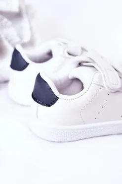 Sale Dziecięce Tenisówki Na Rzepy Biało-Granatowe California Dzieci Chłopięce|Dziewczęce