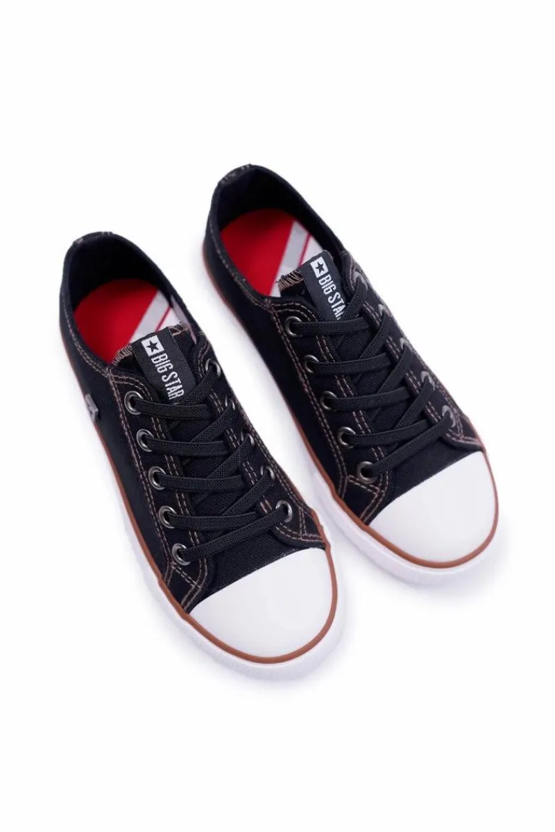 Clearance Dziecięce Trampki Big Star Czarne DD374090 Damskie Chłopięce|Dziewczęce