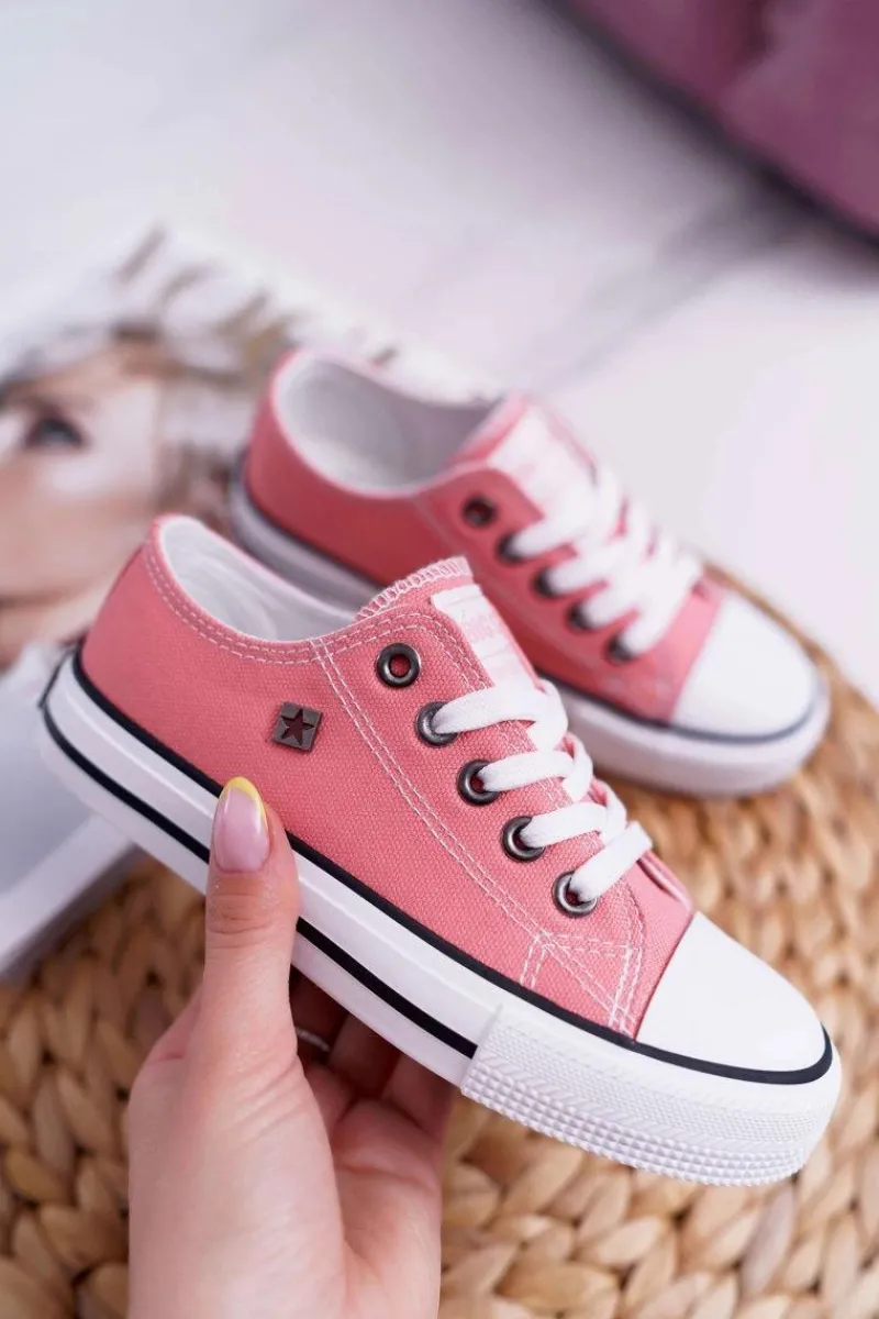 Dziewczęce>Big Star Shoes Dziecięce Trampki Big Star Klasyczne Łososiowe W374005