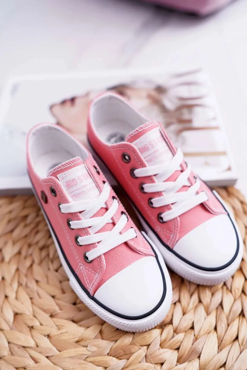 Dziewczęce>Big Star Shoes Dziecięce Trampki Big Star Klasyczne Łososiowe W374005