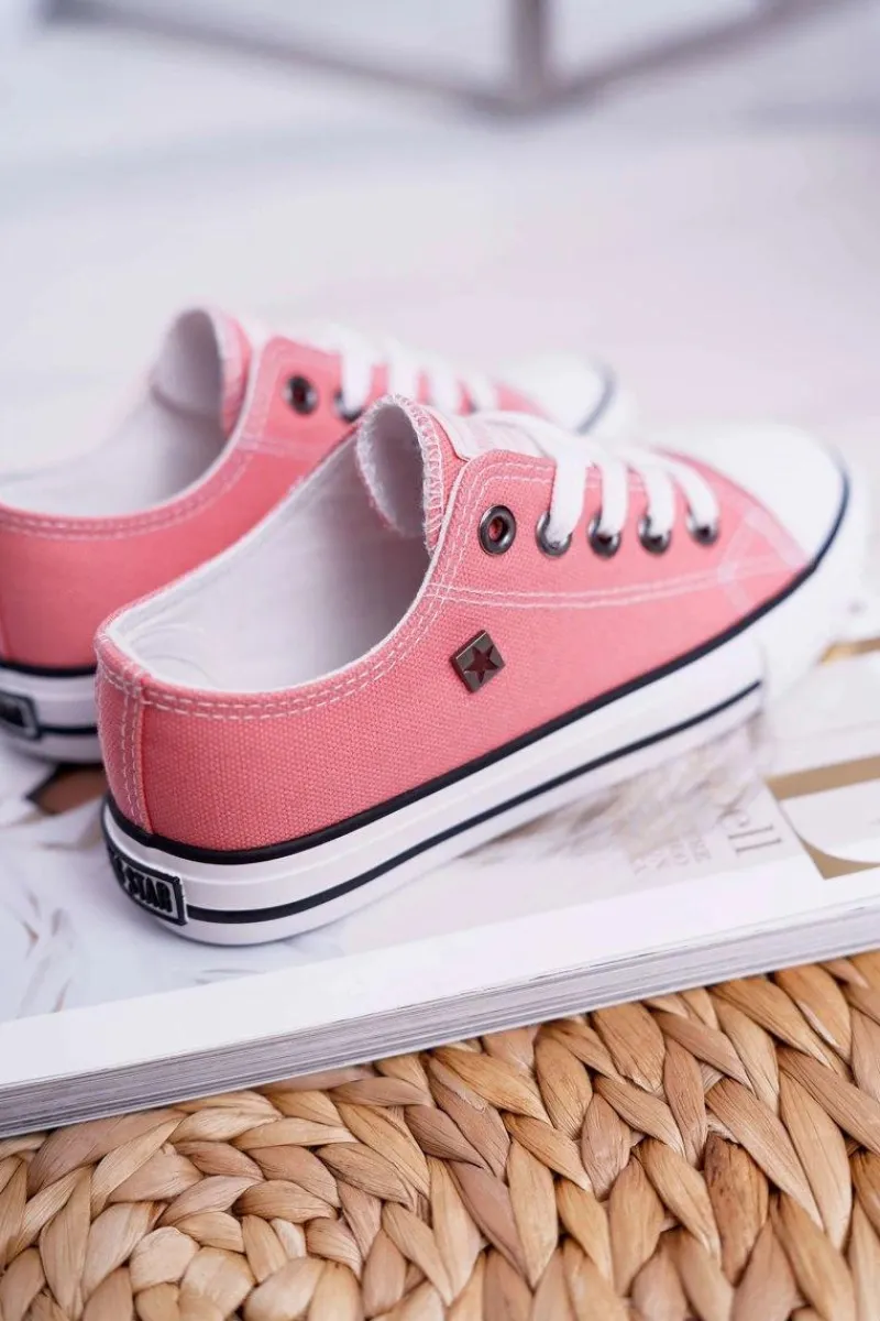 Dziewczęce>Big Star Shoes Dziecięce Trampki Big Star Klasyczne Łososiowe W374005