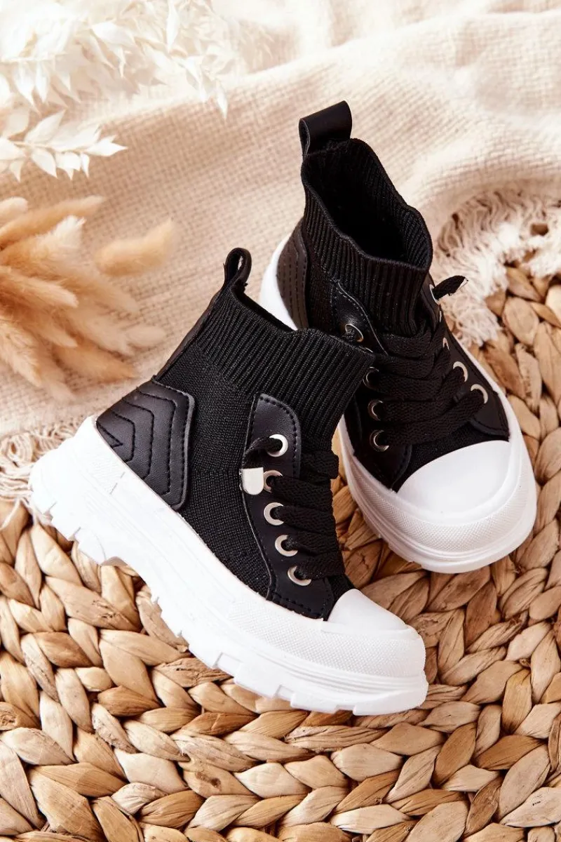 Chłopięce|Dziewczęce>Boto Dziecięce Trampki Czarne Best Of Joy