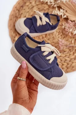 Best Big Star Shoes Dziecięce Trampki HI-POLY SYSTEM BIG STAR NN374016 Granatowe