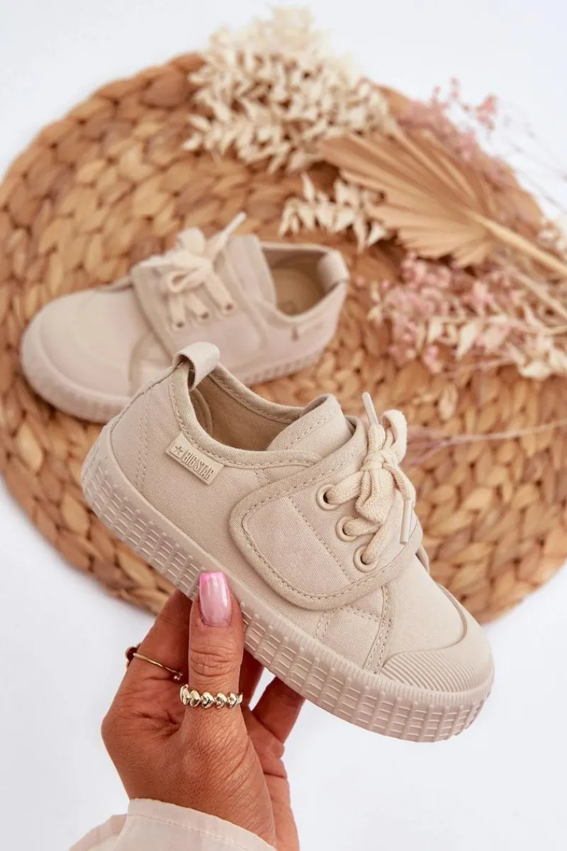 Chłopięce|Dziewczęce>Big Star Shoes Dziecięce Trampki HI-POLY SYSTEM BIG STAR NN374017 Beżowe Beżowy