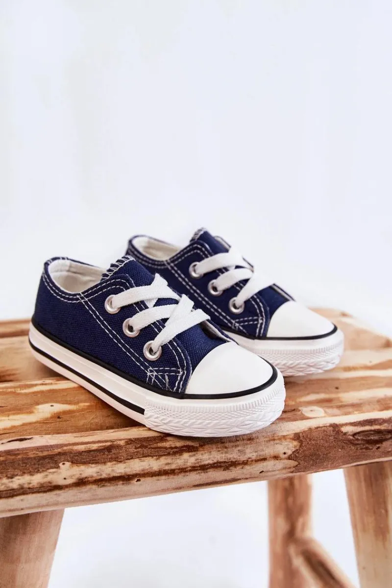 Online Dziecięce Trampki Klasyczne Granatowe Filemon Dzieci Chłopięce|Dziewczęce