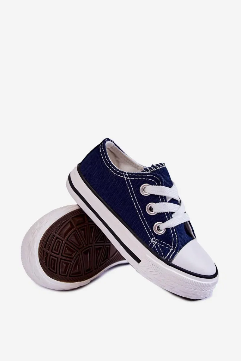 Online Dziecięce Trampki Klasyczne Granatowe Filemon Dzieci Chłopięce|Dziewczęce