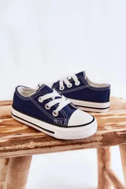 Online Dziecięce Trampki Klasyczne Granatowe Filemon Dzieci Chłopięce|Dziewczęce