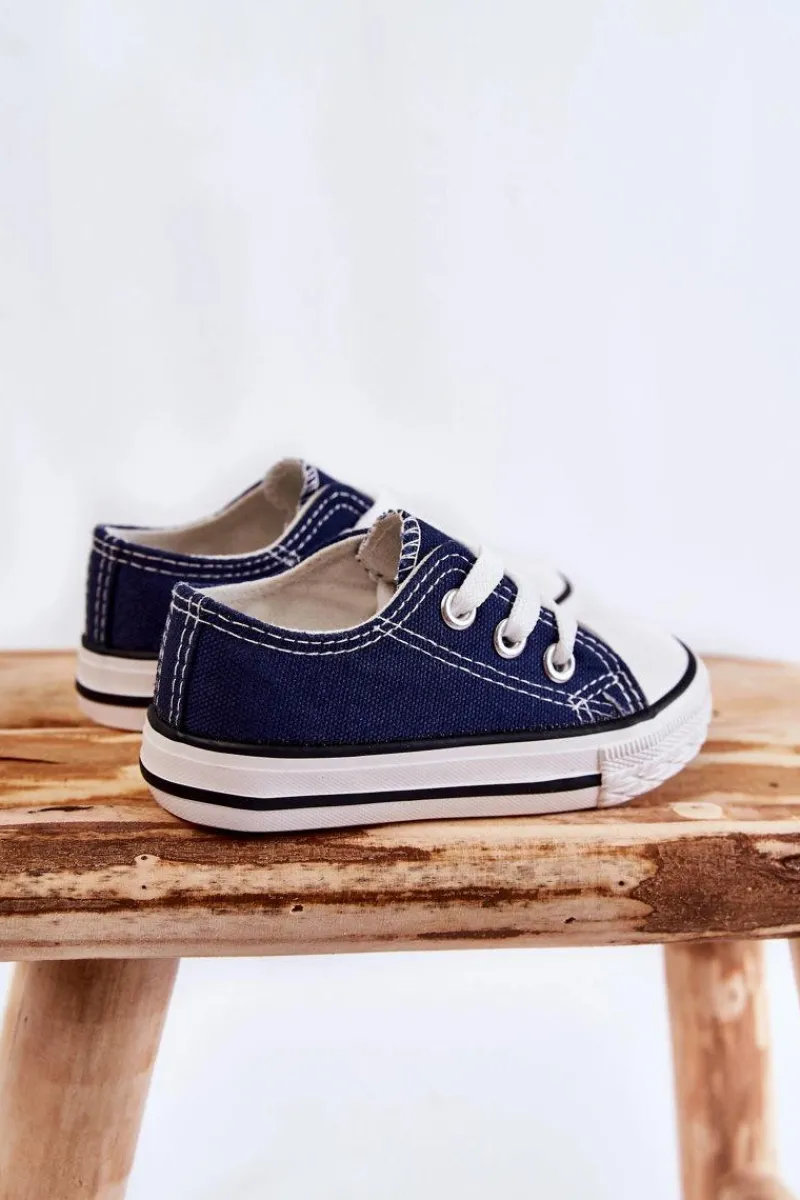 Online Dziecięce Trampki Klasyczne Granatowe Filemon Dzieci Chłopięce|Dziewczęce