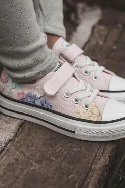 New Boto Dziecięce Trampki Materiałowe Print Różowe Buster