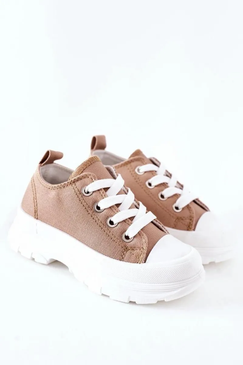 Best Boto Dziecięce Trampki Na Platformie Beżowe Travel Time