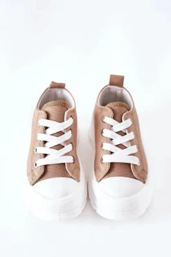 Best Boto Dziecięce Trampki Na Platformie Beżowe Travel Time