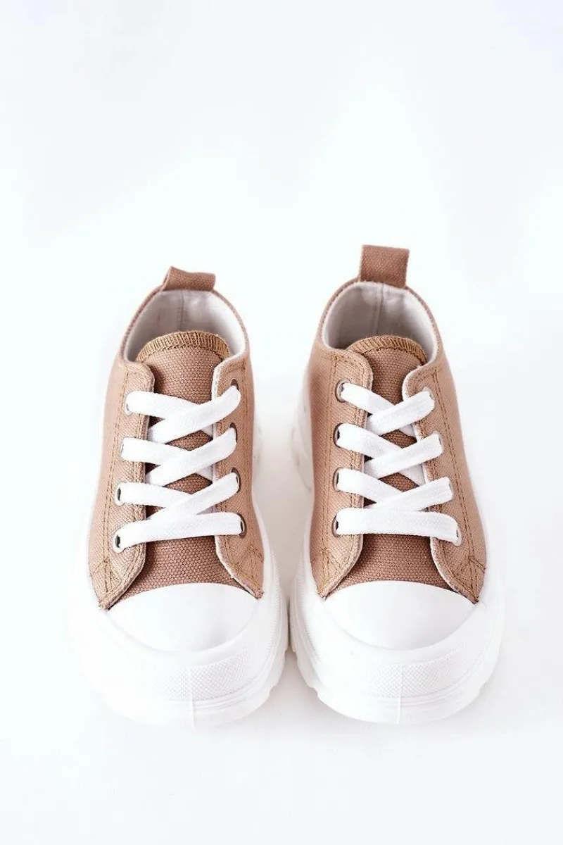 Best Boto Dziecięce Trampki Na Platformie Beżowe Travel Time