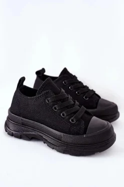 Discount Boto Dziecięce Trampki Na Platformie Czarne Travel Time