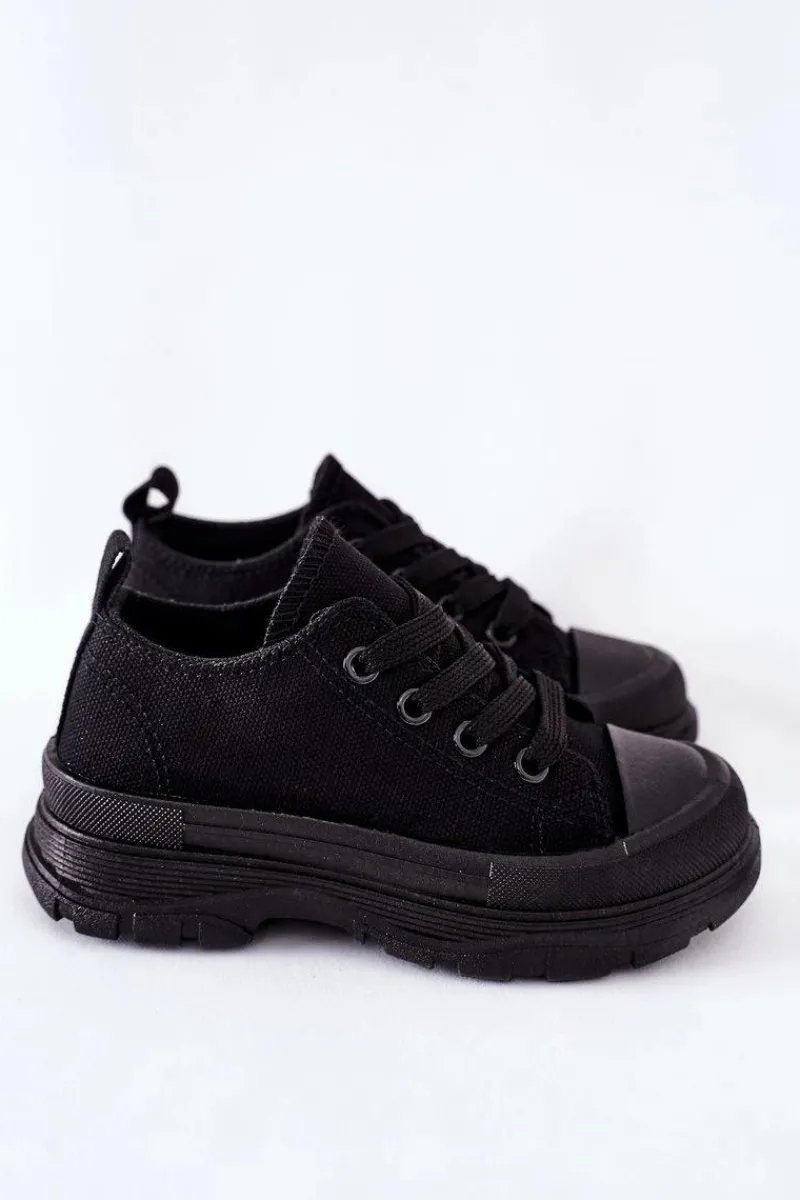 Discount Boto Dziecięce Trampki Na Platformie Czarne Travel Time