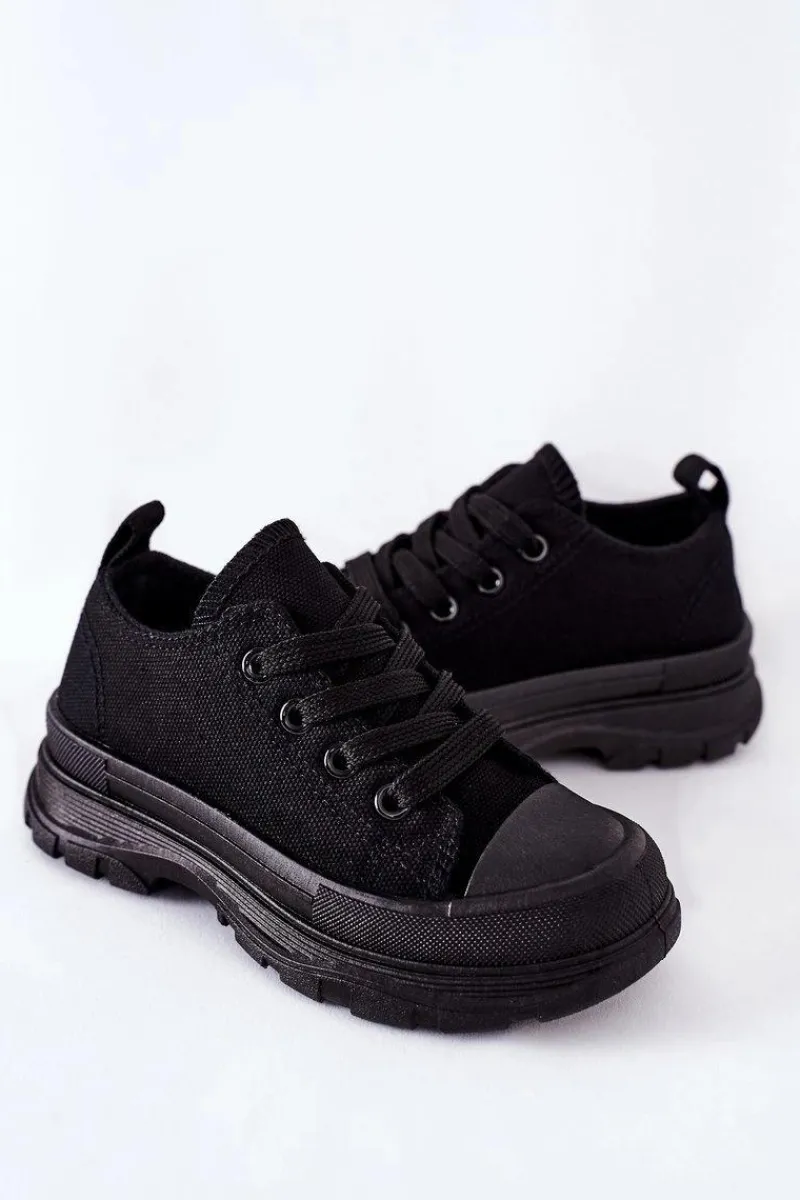 Discount Boto Dziecięce Trampki Na Platformie Czarne Travel Time