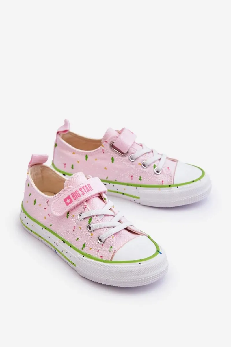 Online Dziecięce Trampki Na Rzep Big Star LL374064 Różowe Dzieci Dziewczęce