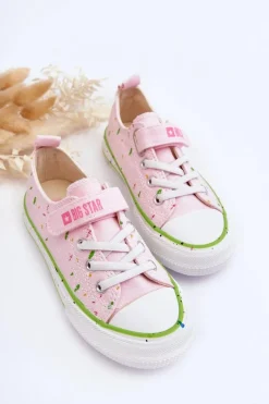 Online Dziecięce Trampki Na Rzep Big Star LL374064 Różowe Dzieci Dziewczęce