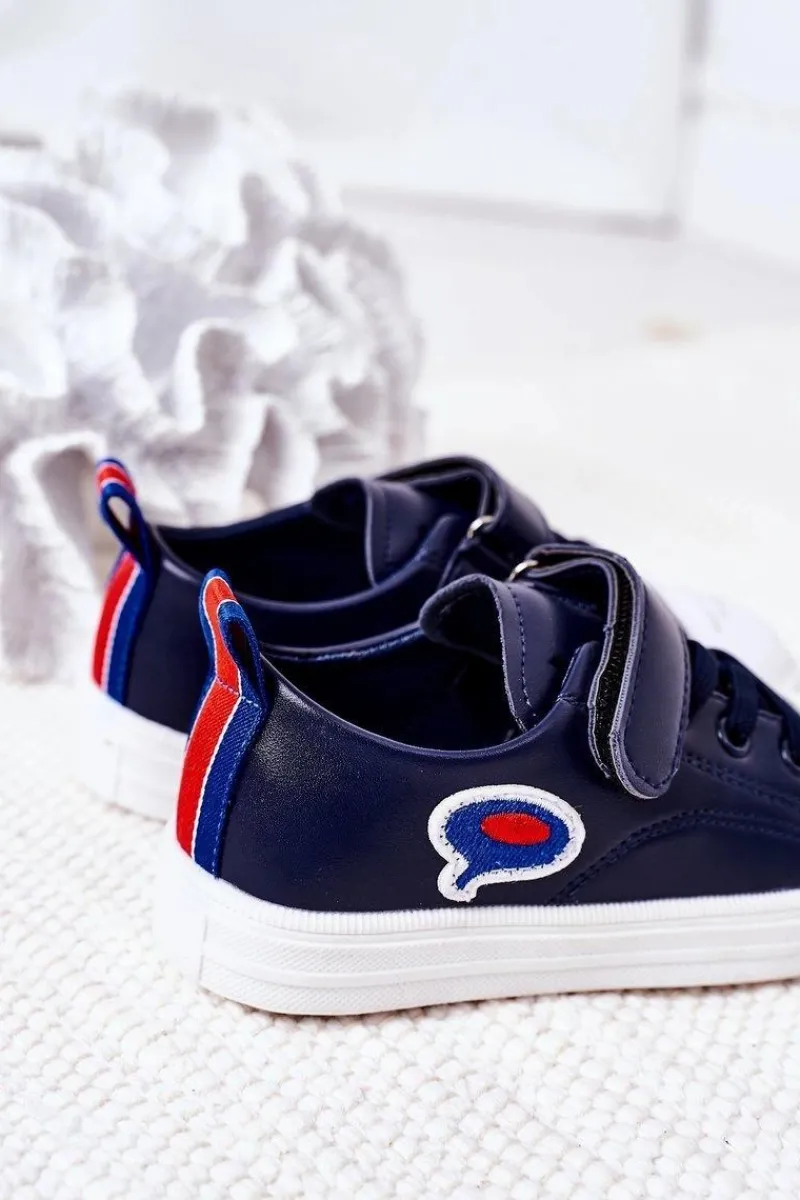 New Boto Dziecięce Trampki Na Rzep Granatowe Cartoon