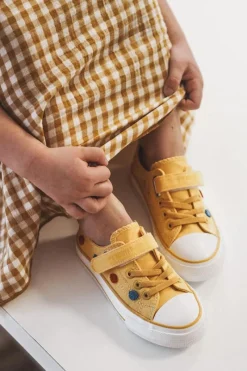 Online Dziecięce Trampki Na Rzep BIG STAR JJ374056 Żółte Dzieci Chłopięce|Dziewczęce