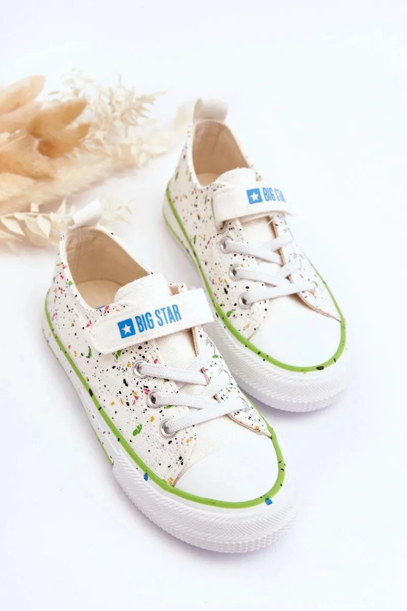 Chłopięce|Dziewczęce>Big Star Shoes Dziecięce Trampki Na Rzep Big Star LL374062 Białe