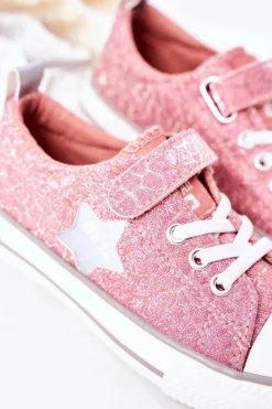 Discount Big Star Shoes Dziecięce Trampki Na Rzep BIG STAR HH374027 Różowe