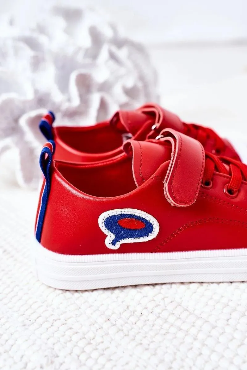 Chłopięce|Dziewczęce>Boto Dziecięce Trampki Na Rzep Czerwone Cartoon