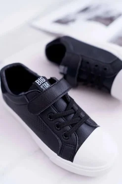 Big Star Shoes Dziecięce Trampki Na Rzep Big Star DD374108 Czarne