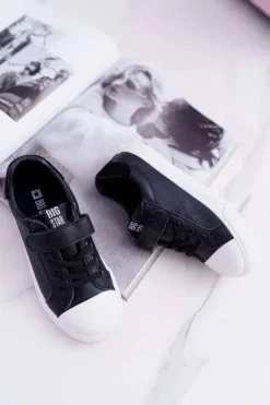 Big Star Shoes Dziecięce Trampki Na Rzep Big Star DD374108 Czarne