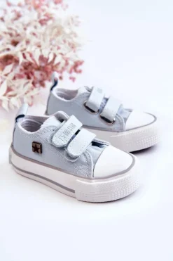 Big Star Shoes Dziecięce Trampki Na Rzepy BIG STAR HH374204 Niebieskie