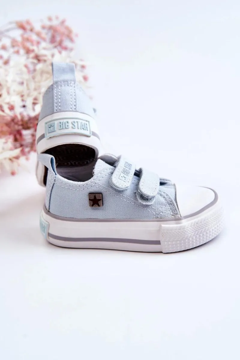 Big Star Shoes Dziecięce Trampki Na Rzepy BIG STAR HH374204 Niebieskie