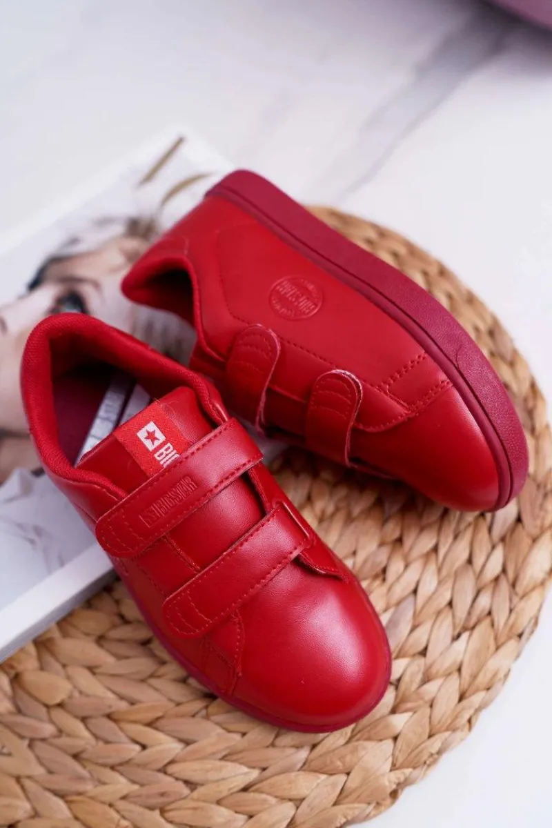 Chłopięce|Dziewczęce>Big Star Shoes Dziecięce Trampki Na Rzepy Big Star DD374030 Czerwone