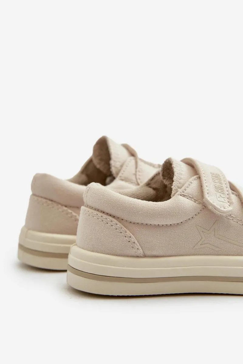 Online Big Star Shoes Dziecięce Trampki Na Rzepy Big Star NN374112 Beżowe