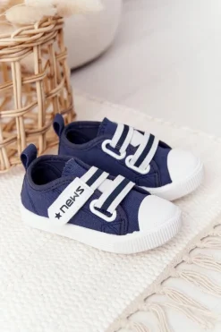 Hot Dziecięce Trampki Na Rzepy Granatowe News Dzieci Chłopięce