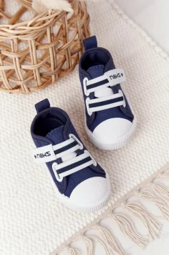 Hot Dziecięce Trampki Na Rzepy Granatowe News Dzieci Chłopięce