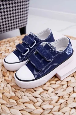 Chłopięce|Dziewczęce>Big Star Shoes Dziecięce Trampki Na Rzepy Big Star FF374064 Granatowe