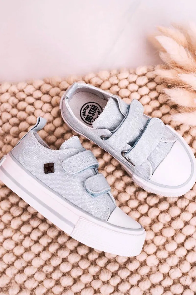 Hot Big Star Shoes Dziecięce Trampki Na Rzepy BIG STAR HH374100 Niebieskie