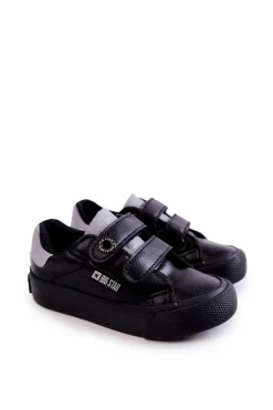 Chłopięce|Dziewczęce>Big Star Shoes Dziecięce Trampki Na Rzepy Big Star JJ374110 Czarno-Szare