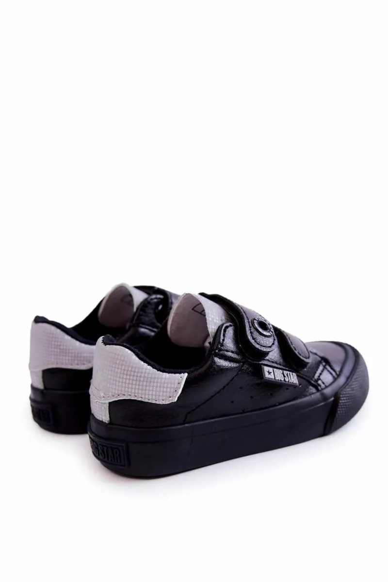 Chłopięce|Dziewczęce>Big Star Shoes Dziecięce Trampki Na Rzepy Big Star JJ374110 Czarno-Szare