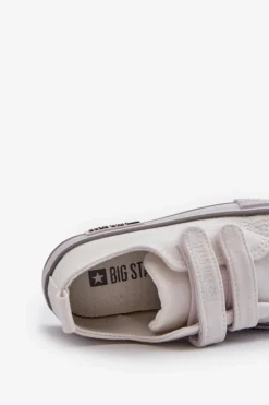 Chłopięce|Dziewczęce></noscript>Big Star Shoes Dziecięce Trampki Na Rzepy Big Star LL374016 Białe
