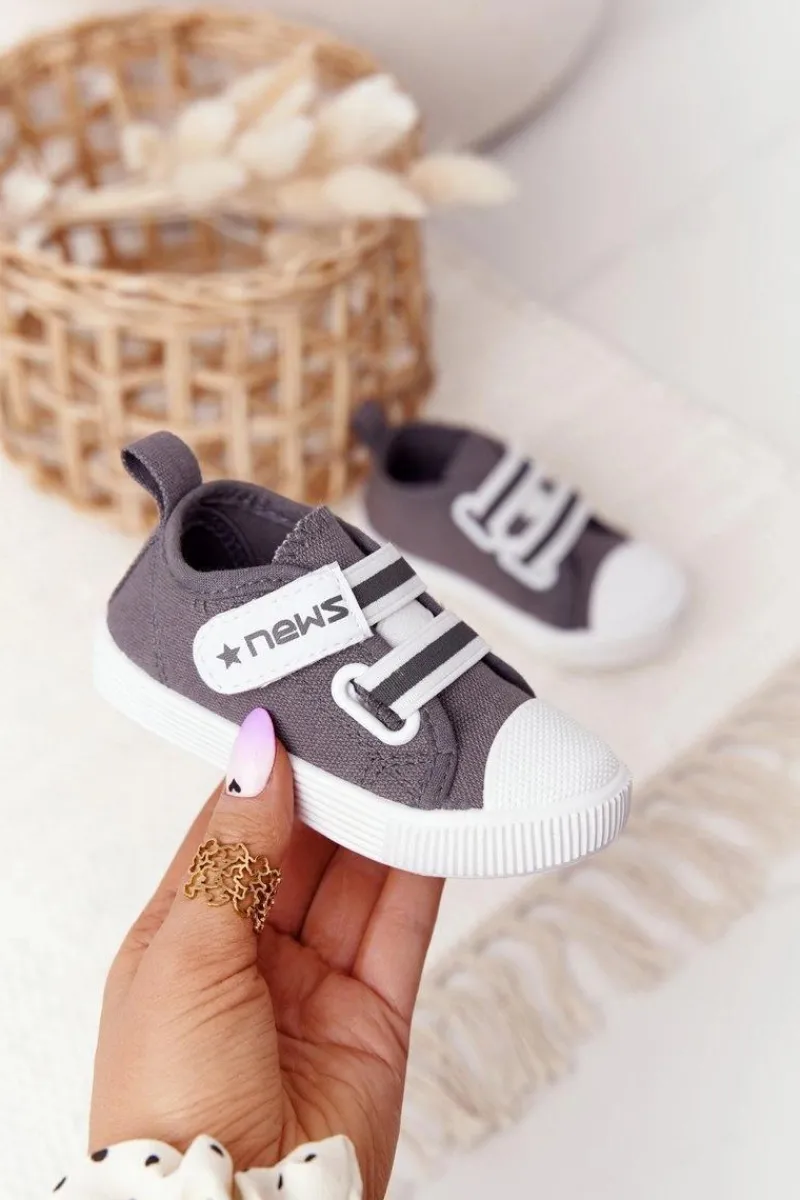 Chłopięce>Evento Dziecięce Trampki Na Rzepy Szare News