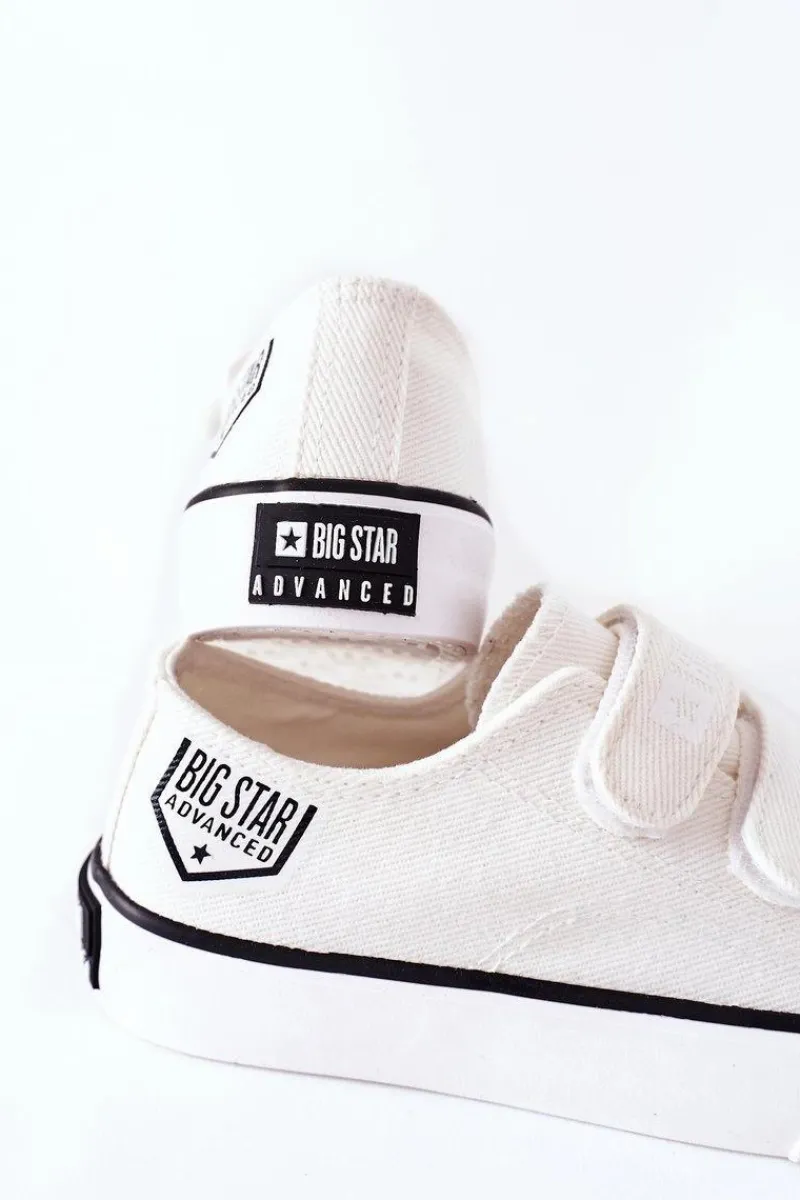 Chłopięce|Dziewczęce>Big Star Shoes Dziecięce Trampki Na Rzepy Big Star FF374061 Białe