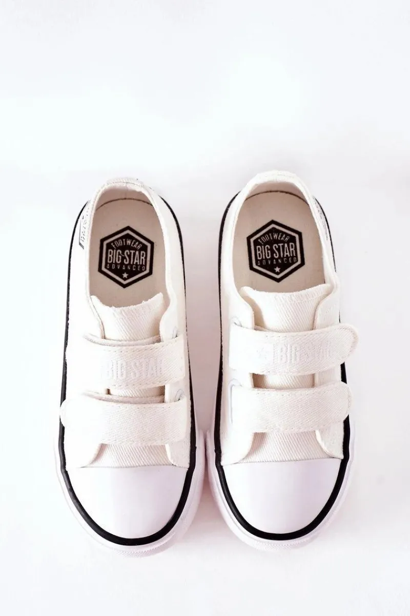 Chłopięce|Dziewczęce>Big Star Shoes Dziecięce Trampki Na Rzepy Big Star FF374061 Białe