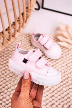 Hot Dziecięce Trampki Na Rzepy BIG STAR HH374203 Różowe Dzieci Chłopięce|Dziewczęce