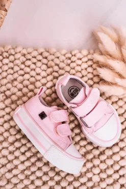 Hot Dziecięce Trampki Na Rzepy BIG STAR HH374203 Różowe Dzieci Chłopięce|Dziewczęce