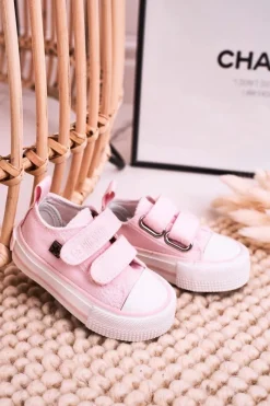 Hot Dziecięce Trampki Na Rzepy BIG STAR HH374203 Różowe Dzieci Chłopięce|Dziewczęce