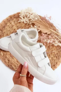 Discount Dziecięce Trampki Na Rzepy Big Star NN374007 Białe Dzieci Chłopięce|Dziewczęce