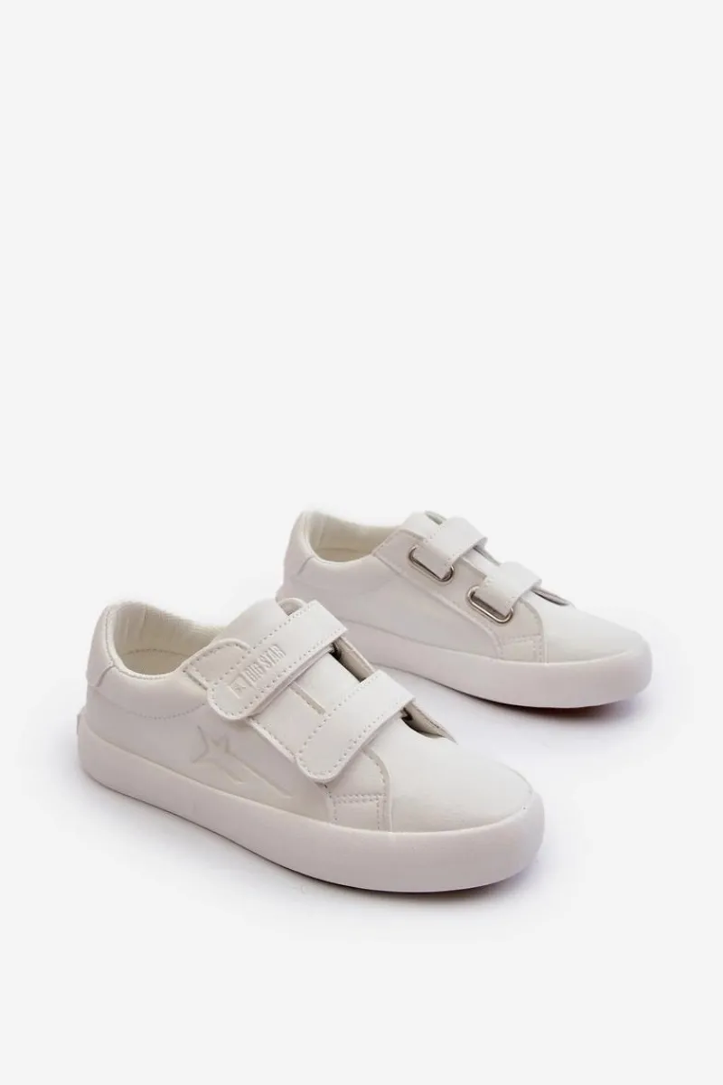 Discount Dziecięce Trampki Na Rzepy Big Star NN374007 Białe Dzieci Chłopięce|Dziewczęce