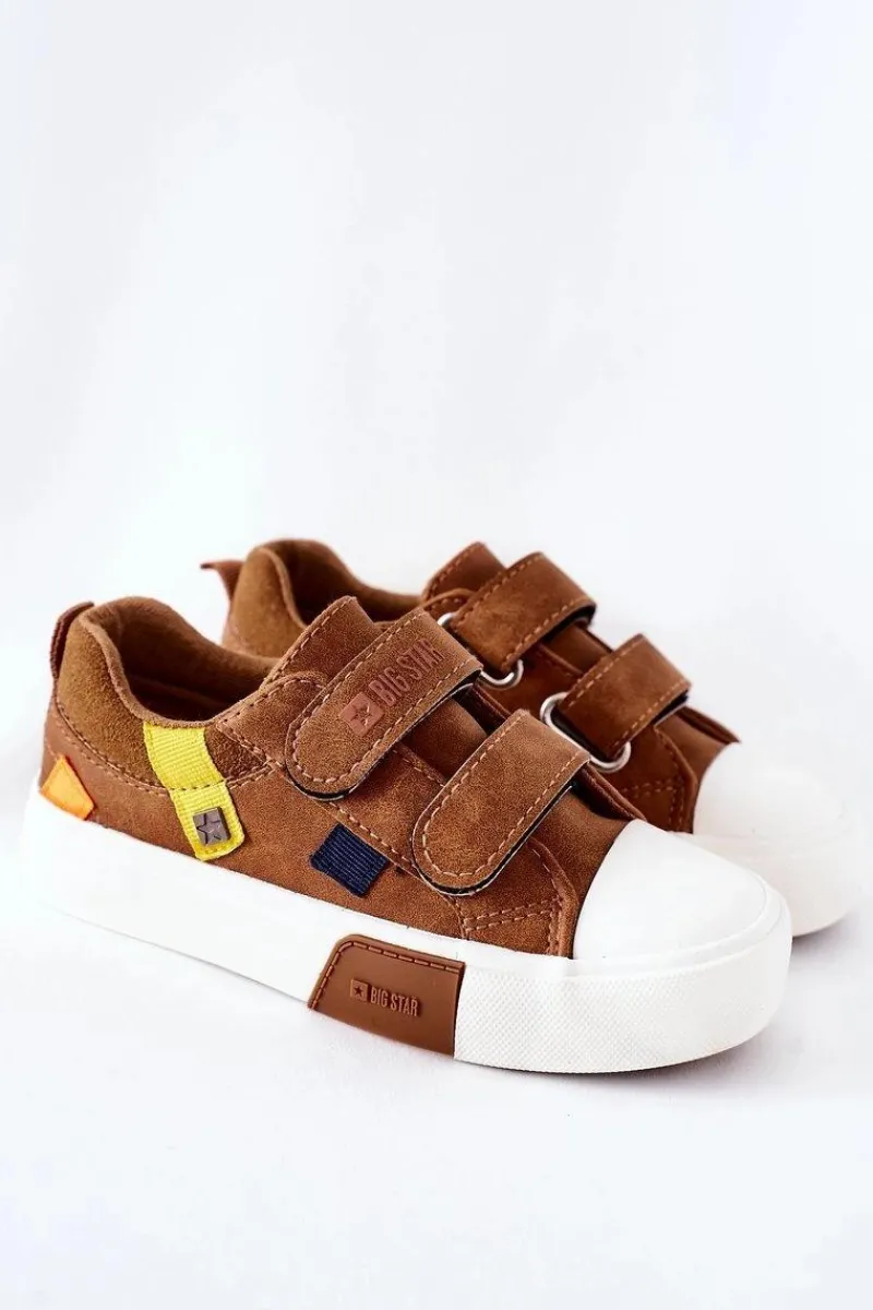 Chłopięce|Dziewczęce>Big Star Shoes Dziecięce Trampki Na Rzepy Big Star II374017 Camel