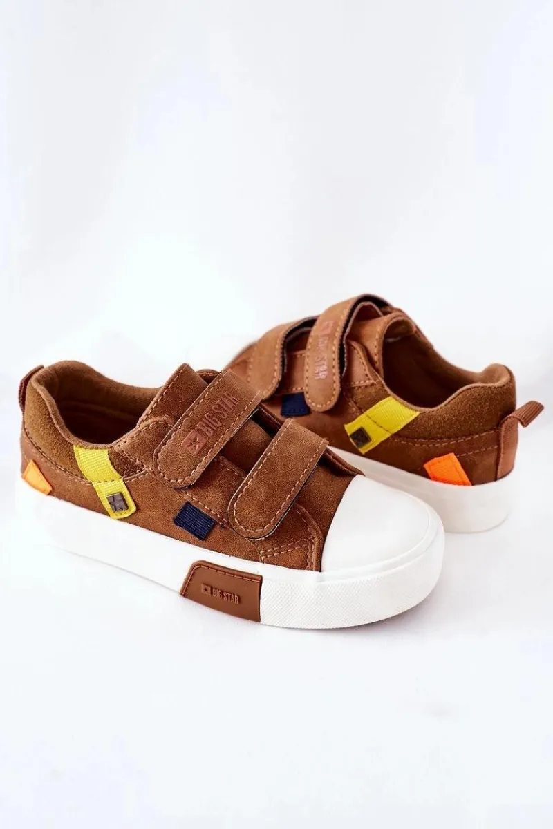 Chłopięce|Dziewczęce>Big Star Shoes Dziecięce Trampki Na Rzepy Big Star II374017 Camel