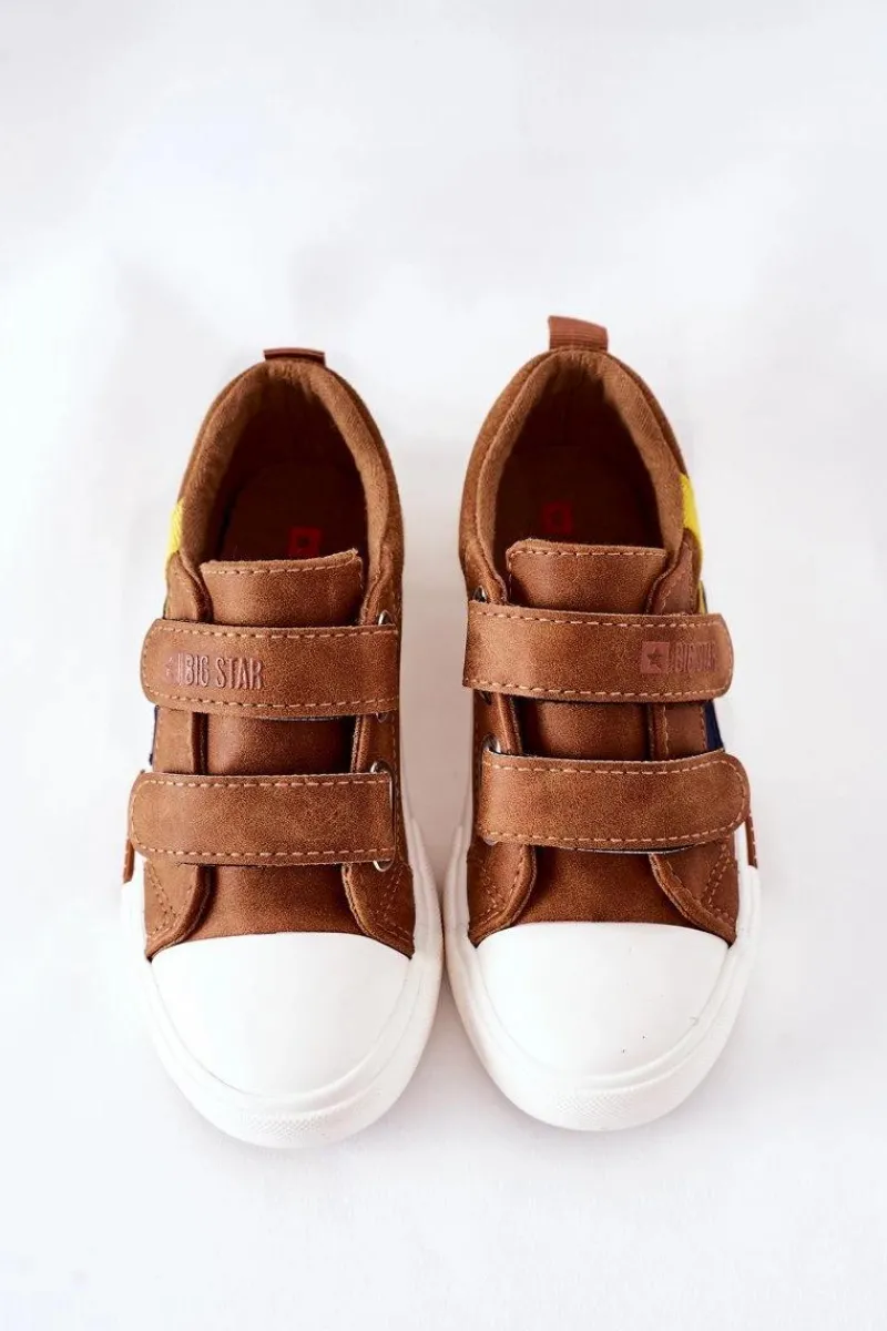 Chłopięce|Dziewczęce>Big Star Shoes Dziecięce Trampki Na Rzepy Big Star II374017 Camel